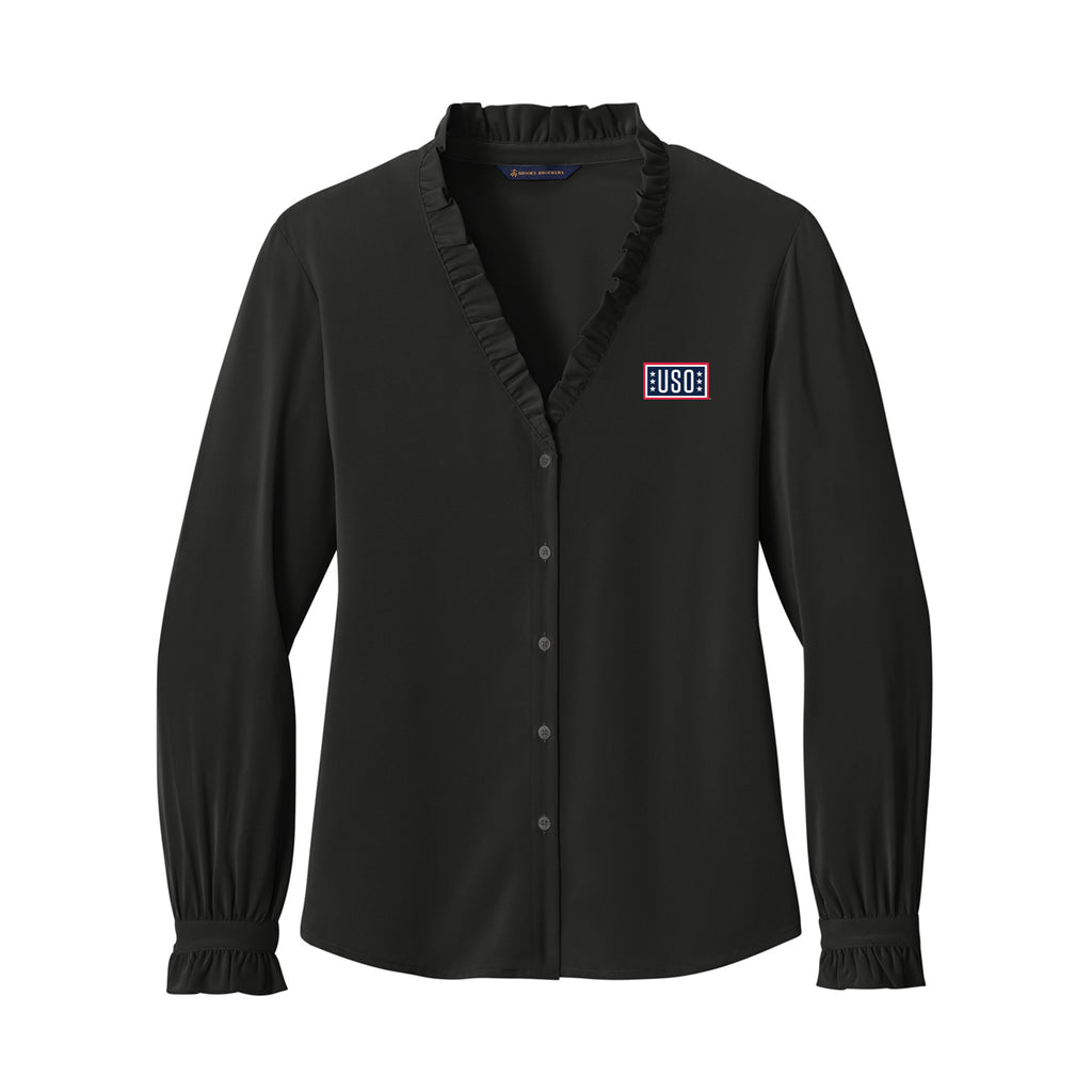 USO Brooks Brothers® Women’s Long Sleeve Ruffle Collar Blouse
