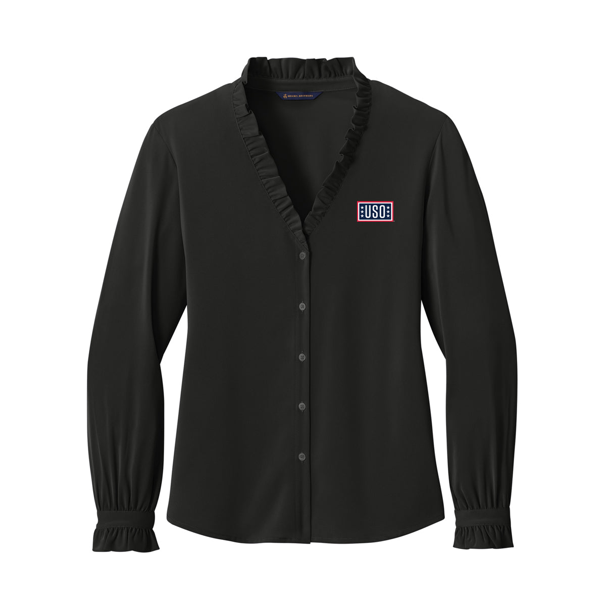 USO Brooks Brothers® Women’s Long Sleeve Ruffle Collar Blouse