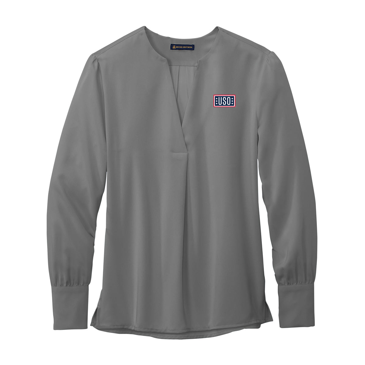 USO Brooks Brothers® Women’s Open-Neck Satin Blouse