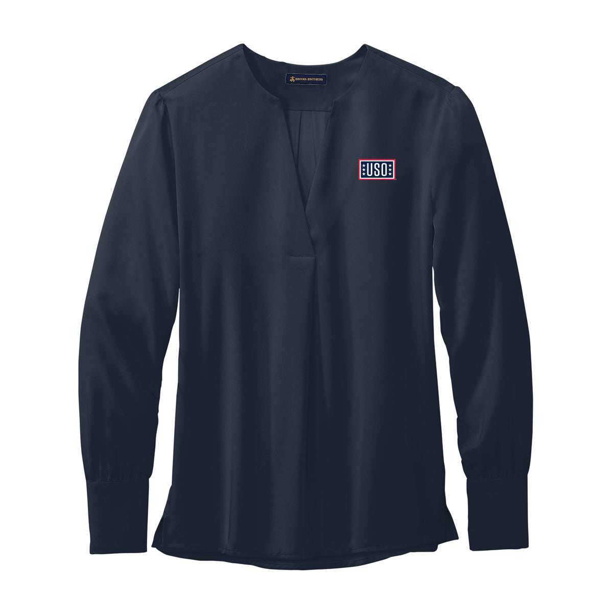 USO Brooks Brothers® Women’s Open-Neck Satin Blouse