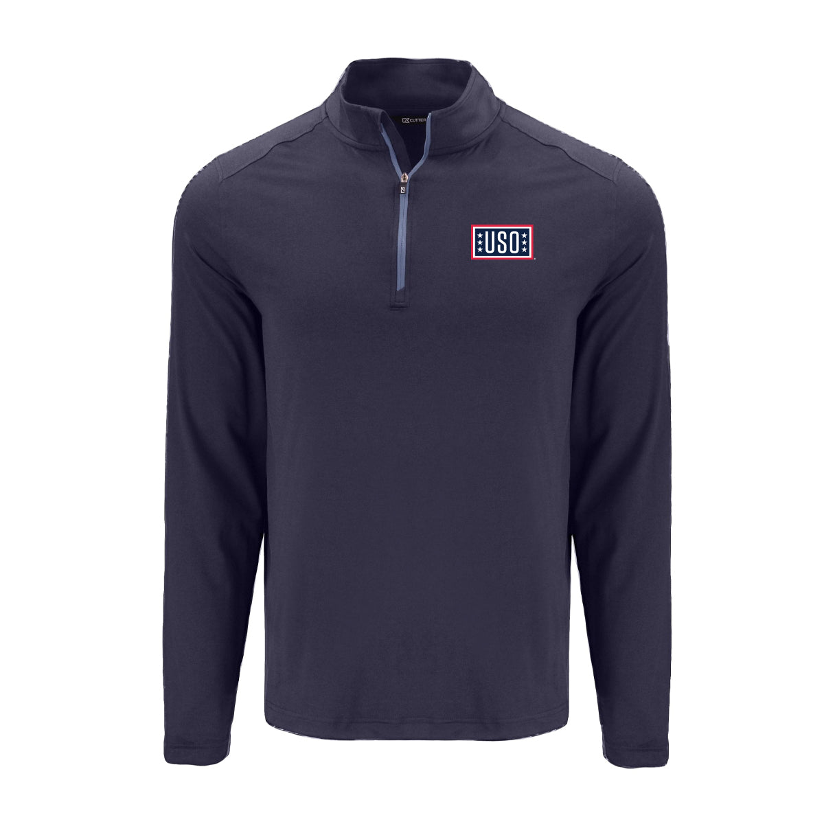 USO Cutter & Buck Coastline Recycled Double Peached Mens Quarter Zip Pullover