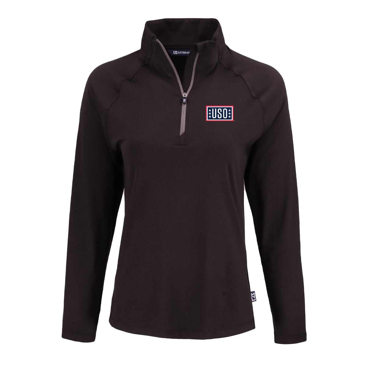 USO Cutter & Buck Coastline Recycled Double Peached Womens Quarter Zip