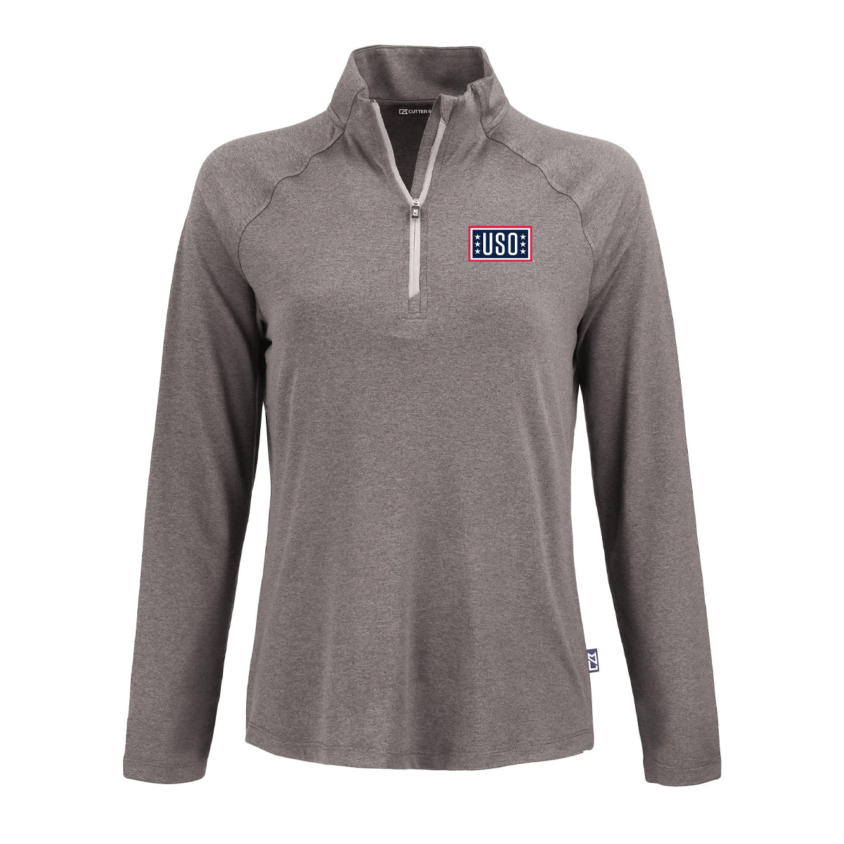 USO Cutter & Buck Coastline Recycled Double Peached Womens Quarter Zip