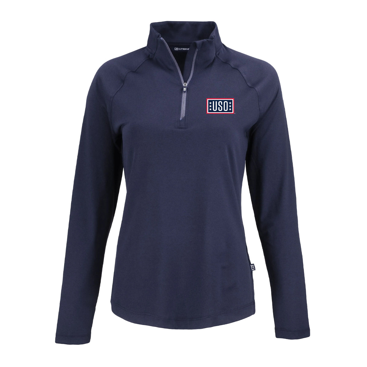 USO Cutter & Buck Coastline Recycled Double Peached Womens Quarter Zip