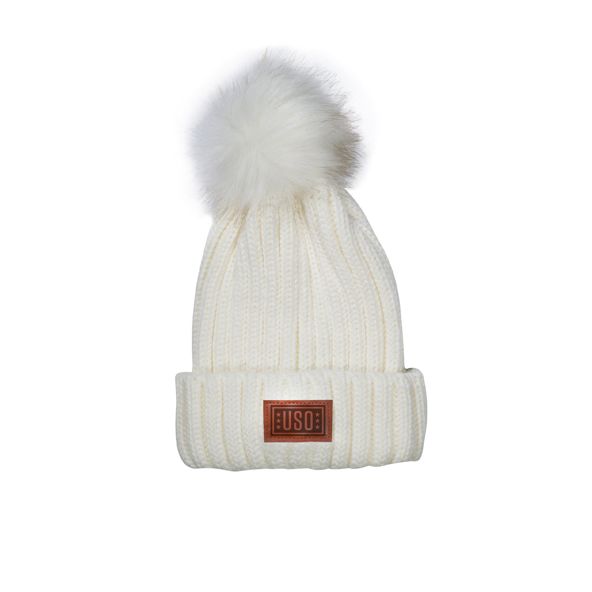 Leeman Knit Beanie With Fur Pom Pom