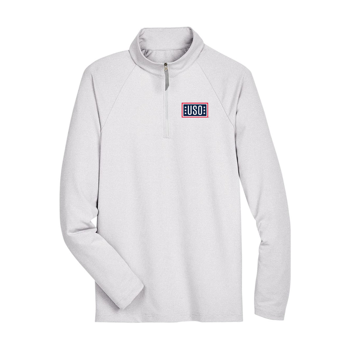 USO CrownLux Performance® Clubhouse Micro-Stripe Quarter-Zip Pullover