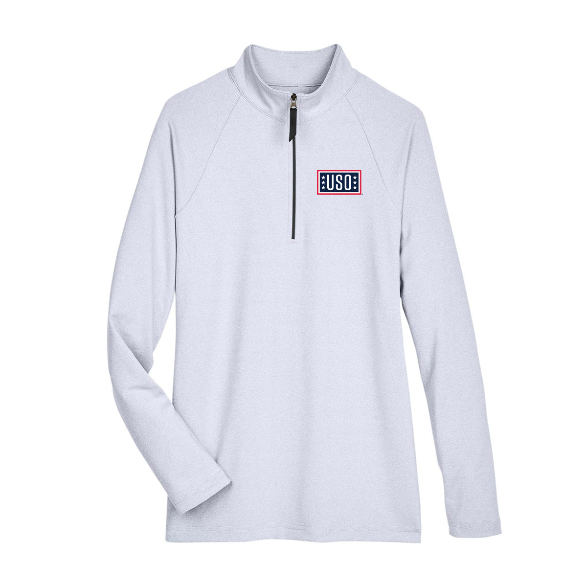 USO Women's CrownLux Performance® Clubhouse Micro-Stripe Quarter-Zip Pullover
