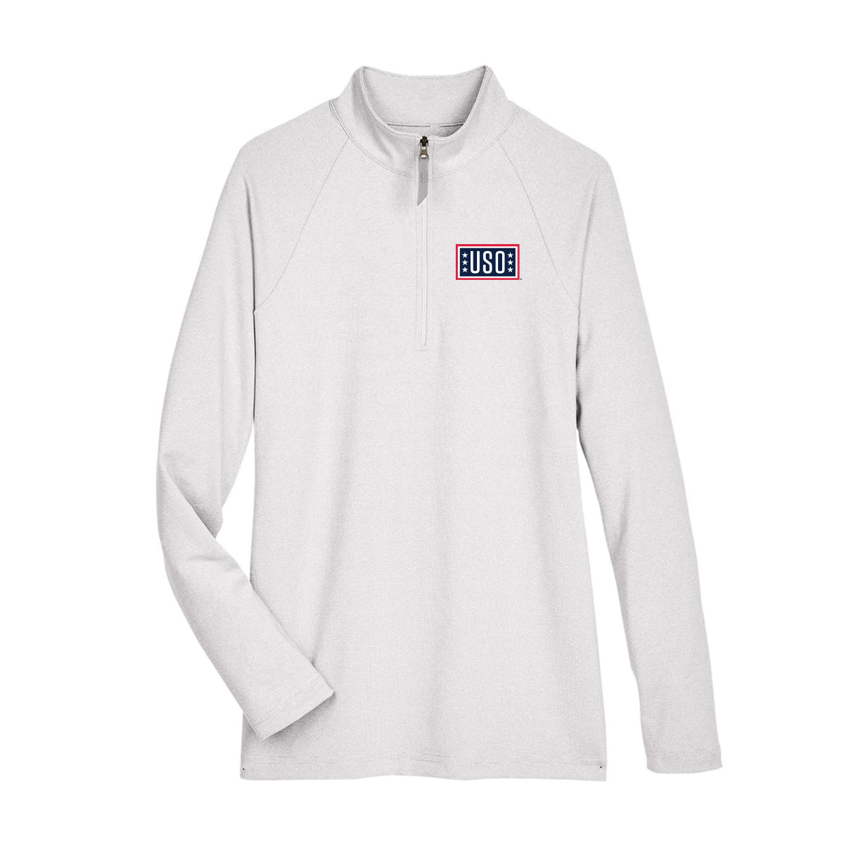 USO Women's CrownLux Performance® Clubhouse Micro-Stripe Quarter-Zip Pullover